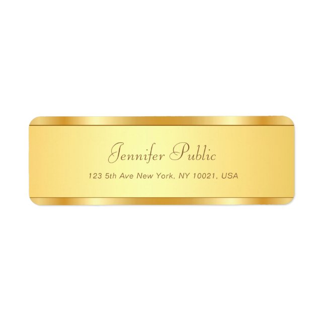 Élégant Gold Calligraphie Script Nom Texte Moderne (Devant)