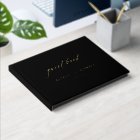 Elegant gold calligraphy black minimalist wedding