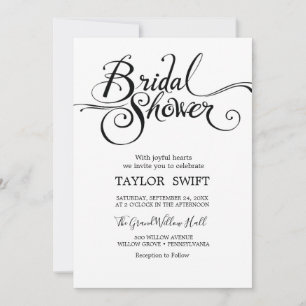 Elegant Gold Calligraphy Bridal Shower Invitation
