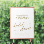 Elegant Gold Calligraphy Bridal Shower Welcome Poster<br><div class="desc">This elegant gold calligraphy bridal shower welcome poster is perfect for a simple wedding shower. The neutral design features a minimalist sign decorated with romantic and whimsical faux gold foil typography. Customize the poster with the name of the bride-to-be,  and the date and location of the shower.</div>
