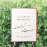 Elegant Gold Calligraphy Bridal Shower Welcome