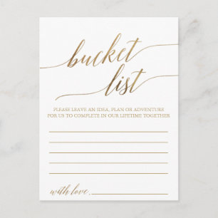Elegant Gold Calligraphy Bucket List Cards