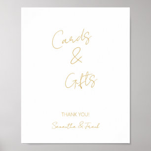 Elegant Gold Calligraphy Card and Gift Poster
