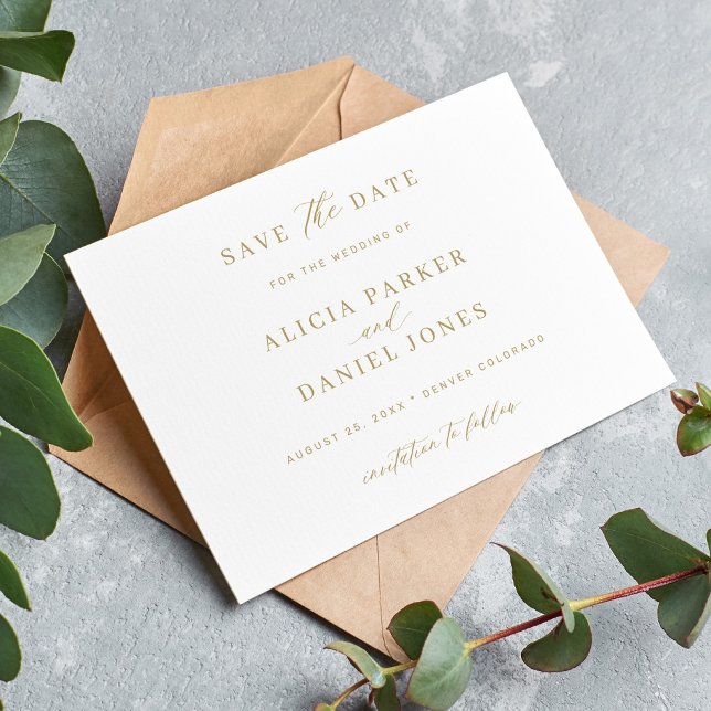 Elegant gold calligraphy classic wedding save the date (Creator Uploaded)