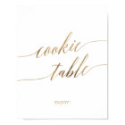 Elegant Gold Calligraphy Cookie Table Sign