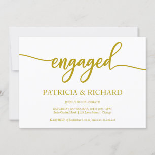Elegant Gold Calligraphy Engagement Party Invitation
