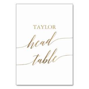 Elegant Gold Calligraphy Family Head Table Number