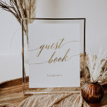 Elegant Gold Calligraphy Guest Book Sign<br><div class="desc">This elegant gold calligraphy guest book sign is perfect for a simple wedding. The neutral design features a minimalist poster decorated with romantic and whimsical faux gold foil typography. Please Note: This design does not feature real gold foil. It is a high quality graphic made to look like gold foil....</div>