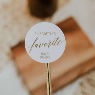 Elegant Gold Calligraphy His and Her Favourite Classic Round Sticker