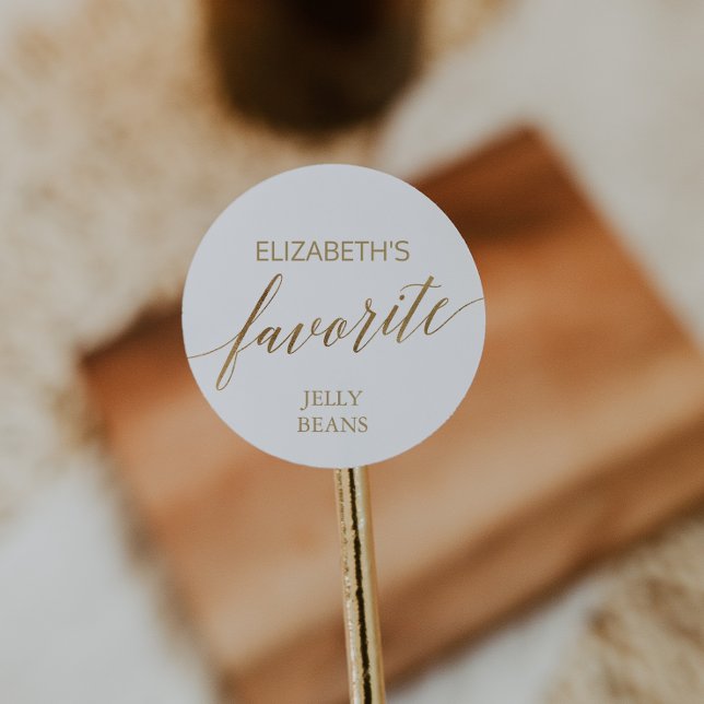 Elegant Gold Calligraphy His and Her Favourite Classic Round Sticker (Creator Uploaded)