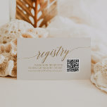 Elegant Gold Calligraphy | Ivory QR Code Registry Enclosure Card<br><div class="desc">This elegant gold calligraphy ivory QR code registry enclosure card is perfect for a simple wedding. The neutral design features a minimalist card decorated with romantic and whimsical faux gold foil typography. Please Note: This design does not feature real gold foil. It is a high quality graphic made to look...</div>