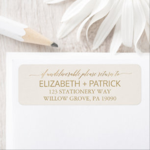 Elegant Gold Calligraphy Ivory Wedding