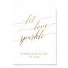 Elegant Gold Calligraphy Let Love Sparkle Sign