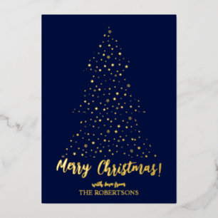 Elegant Gold Calligraphy Merry Christmas Foil Card
