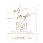 Elegant Gold Calligraphy Oh Snap Sign