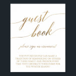 Elegant Gold Calligraphy Ornament Guest Book Sign<br><div class="desc">This elegant gold calligraphy ornament guest book sign is perfect for a simple wedding. The neutral design features a minimalist poster decorated with romantic and whimsical faux gold foil typography. Please Note: This design does not feature real gold foil. It is a high quality graphic made to look like gold...</div>