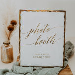 Elegant Gold Calligraphy Photo Booth Sign<br><div class="desc">This elegant gold calligraphy photo booth sign is perfect for a simple wedding. The neutral design features a minimalist poster decorated with romantic and whimsical faux gold foil typography. Please Note: This design does not feature real gold foil. It is a high quality graphic made to look like gold foil....</div>