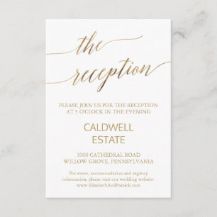 Elegant Gold Calligraphy Reception Enclosure Card