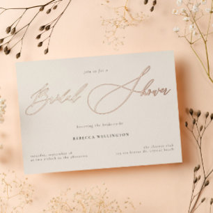 Elegant Gold Calligraphy Script Bridal Shower