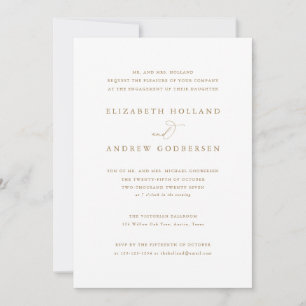 Elegant Gold Calligraphy Script Engagement Party  Invitation