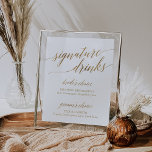 Elegant Gold Calligraphy Signature Drinks Sign<br><div class="desc">This elegant gold calligraphy signature drinks sign is perfect for a simple wedding. The neutral design features a minimalist poster decorated with romantic and whimsical faux gold foil typography. Please Note: This design does not feature real gold foil. It is a high quality graphic made to look like gold foil....</div>