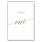 Elegant Gold Calligraphy Table One Table Number