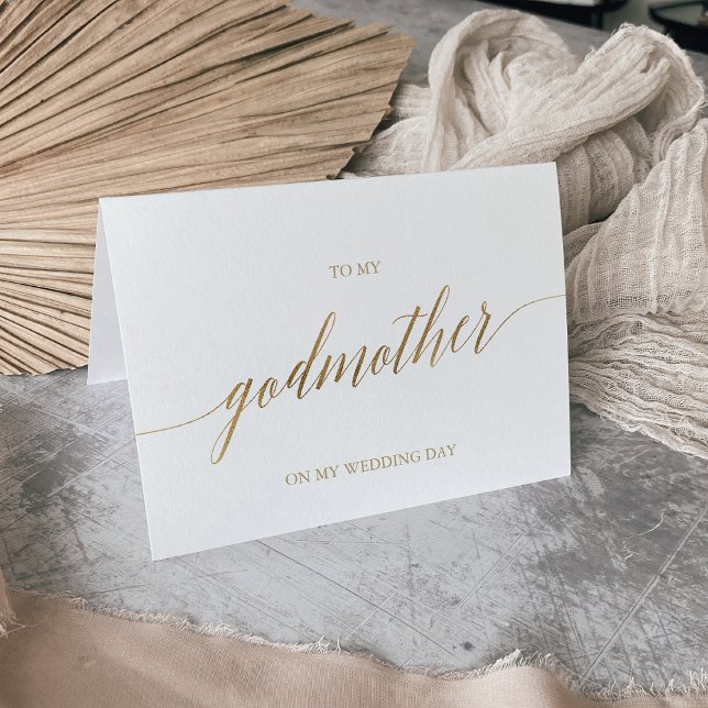 Elegant Gold Calligraphy To My Godmother Card (Creator Uploaded)