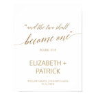 Elegant Gold Calligraphy Two Become One Welcome