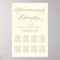 Elegant Gold Calligraphy Wedding Anniversary