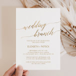 Elegant Gold Calligraphy Wedding Brunch Invitation<br><div class="desc">This elegant gold calligraphy wedding brunch invitation card is perfect for a fall event. The neutral design features a minimalist card decorated with romantic and whimsical faux gold foil typography. Please Note: This design does not feature real gold foil. It is a high quality graphic made to look like gold...</div>