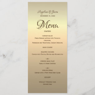 Elegant Gold Calligraphy Wedding Menu