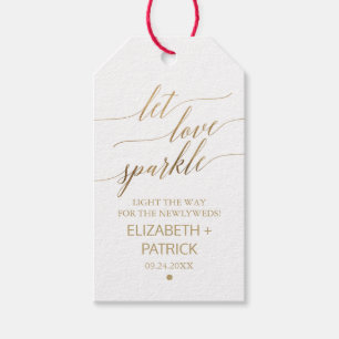 Elegant Gold Calligraphy Wedding Sparkler Tags