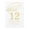 Elegant Gold Calligraphy Wedding Table Number