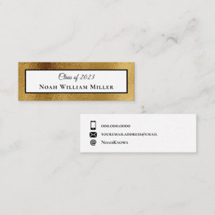 Elegant Gold Card Insert Graduation Monogram Name