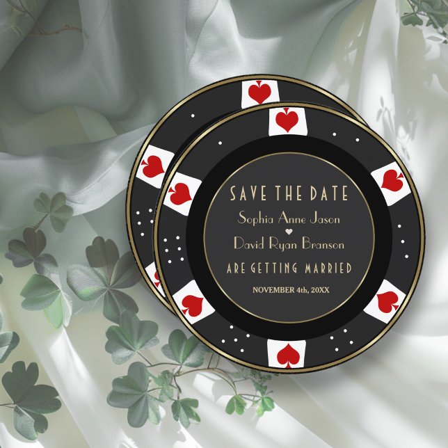 Elegant Gold Casino Vegas Poker Chip Wedding Save The Date (Creator Uploaded)