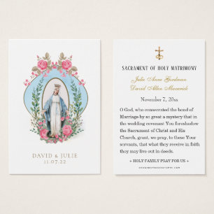 Elegant Gold Catholic Wedding Prayer Card
