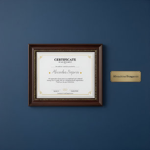 Elegant Gold Certificate of Achievement Profession