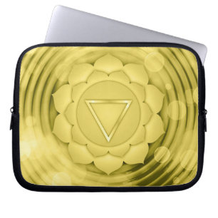 Elegant Gold Chakra Zen Yoga Spiritual Meditation Laptop Sleeve