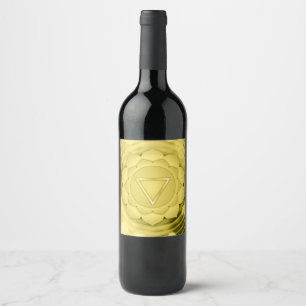 Elegant Gold Chakra Zen Yoga Spiritual Meditation Wine Label