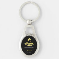 Elegant Gold Champagne Black Birthday Thank You