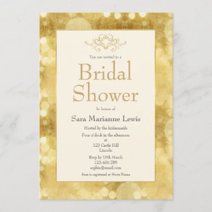 Elegant Gold Champagne Bridal Shower Invitation