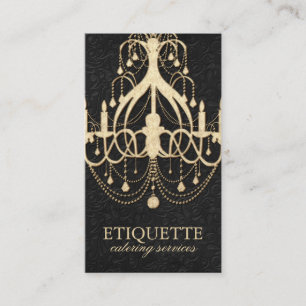 Elegant Gold Chandelier Business Card
