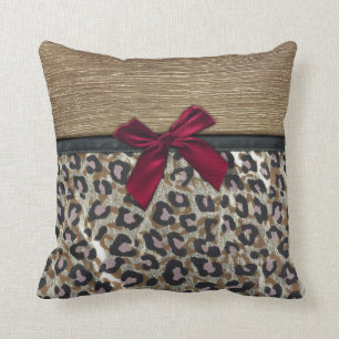 Elegant Gold Cheetah Print Throw Pillow