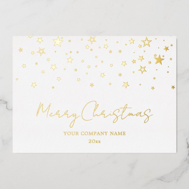 Elegant Gold Christmas Company Foil Card (Front)