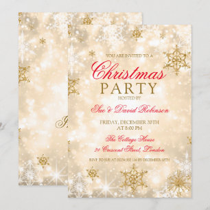 Elegant Gold Christmas Holiday Party Invitation