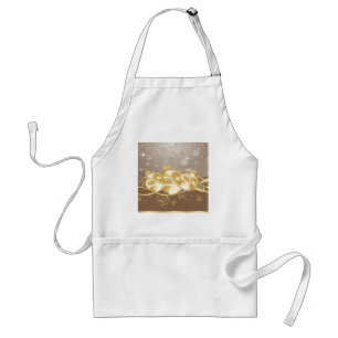 Elegant Gold Christmas Ornaments and Glitter Standard Apron