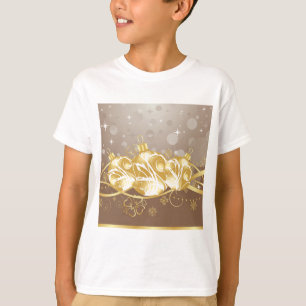 Elegant Gold Christmas Ornaments and Glitter T-Shirt
