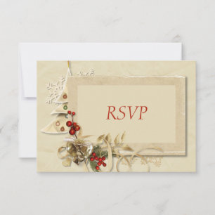 Elegant Gold Christmas RSVP Card
