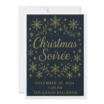 Elegant Gold Christmas Soirée Invitation