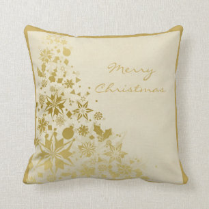 Elegant Gold Christmas Sparkles Throw Pillow